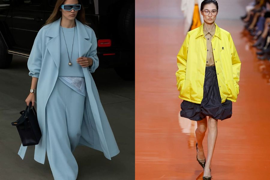 Xanh dương lạnh và vàng Acacia là cặp đôi "thống trị" xu hướng Xuân Hè 2026