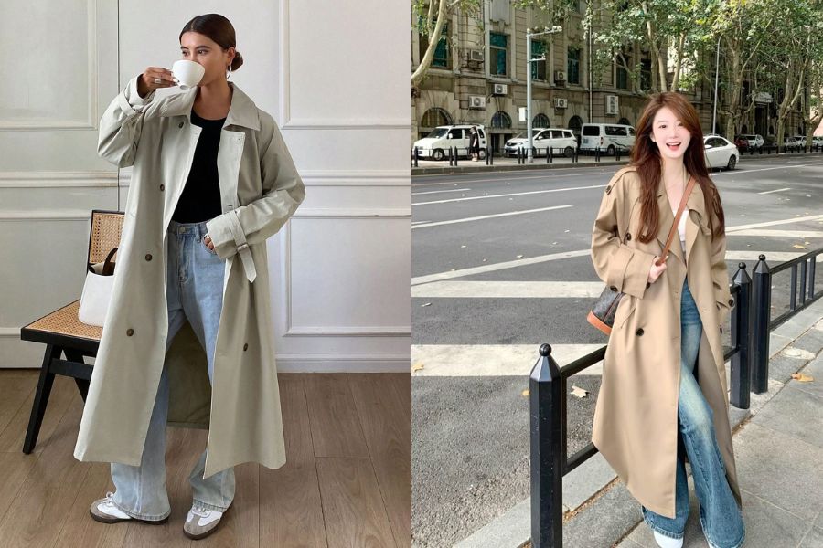 Áo khoác trench coat dáng dài