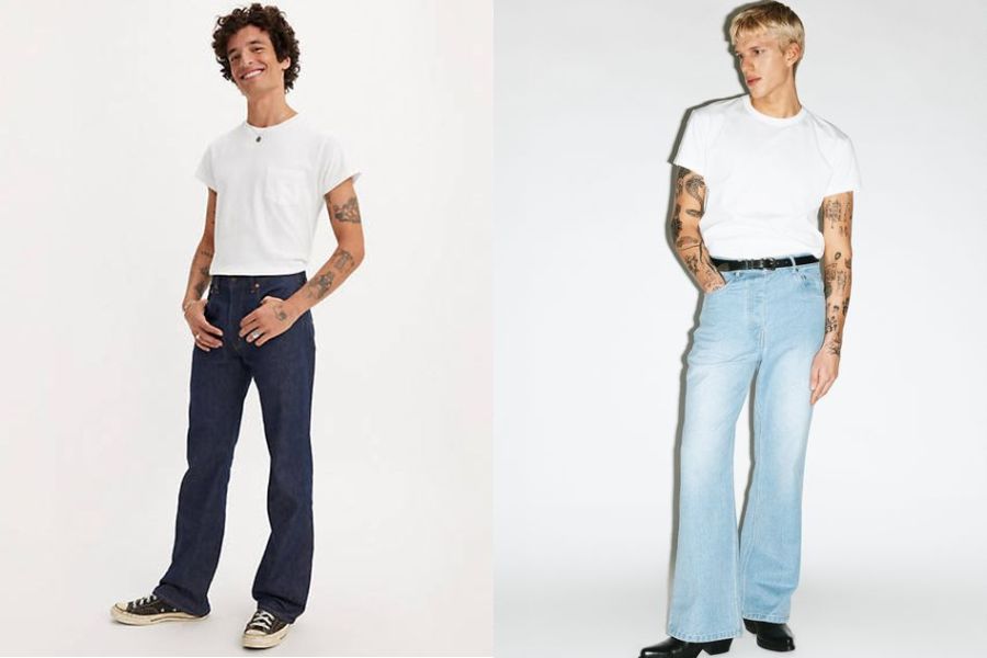 Áo thun nam kết hợp bootcut jeans