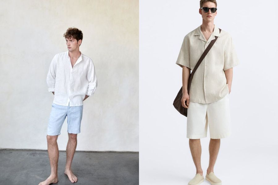 Lịch lãm và tinh tế với quần short linen