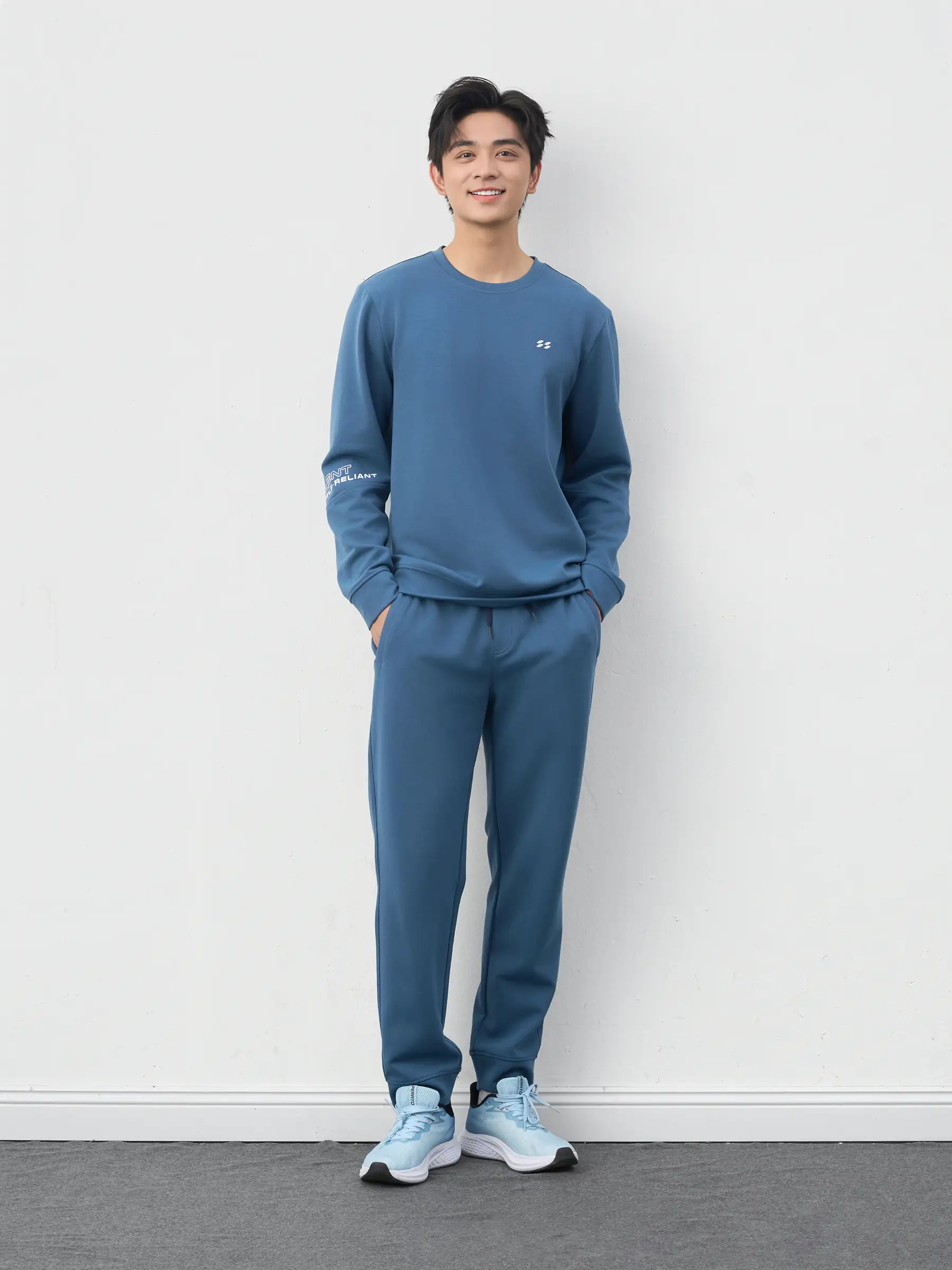 Set Bộ Nỉ Nam Cổ Tròn 5S Fashion In Tay Phom Slimfit MBNI25003