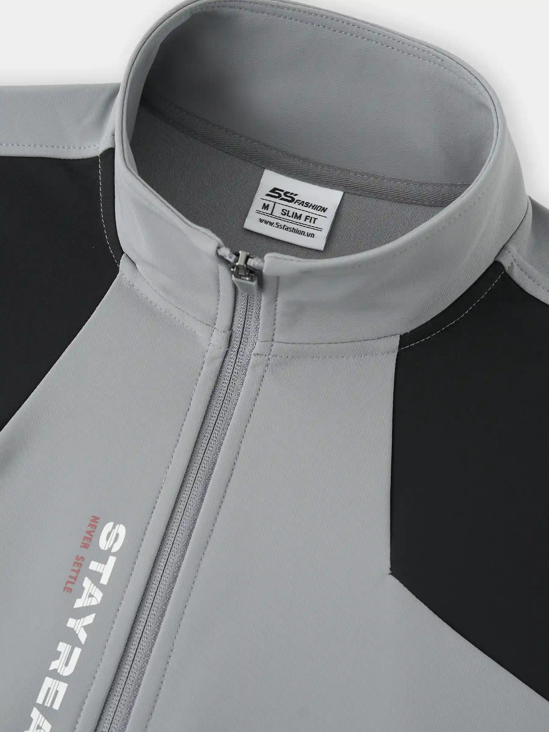 Áo Nỉ Khóa Cổ Trụ Nam 5S Fashion Can Phối Slimfit MBAKN25017