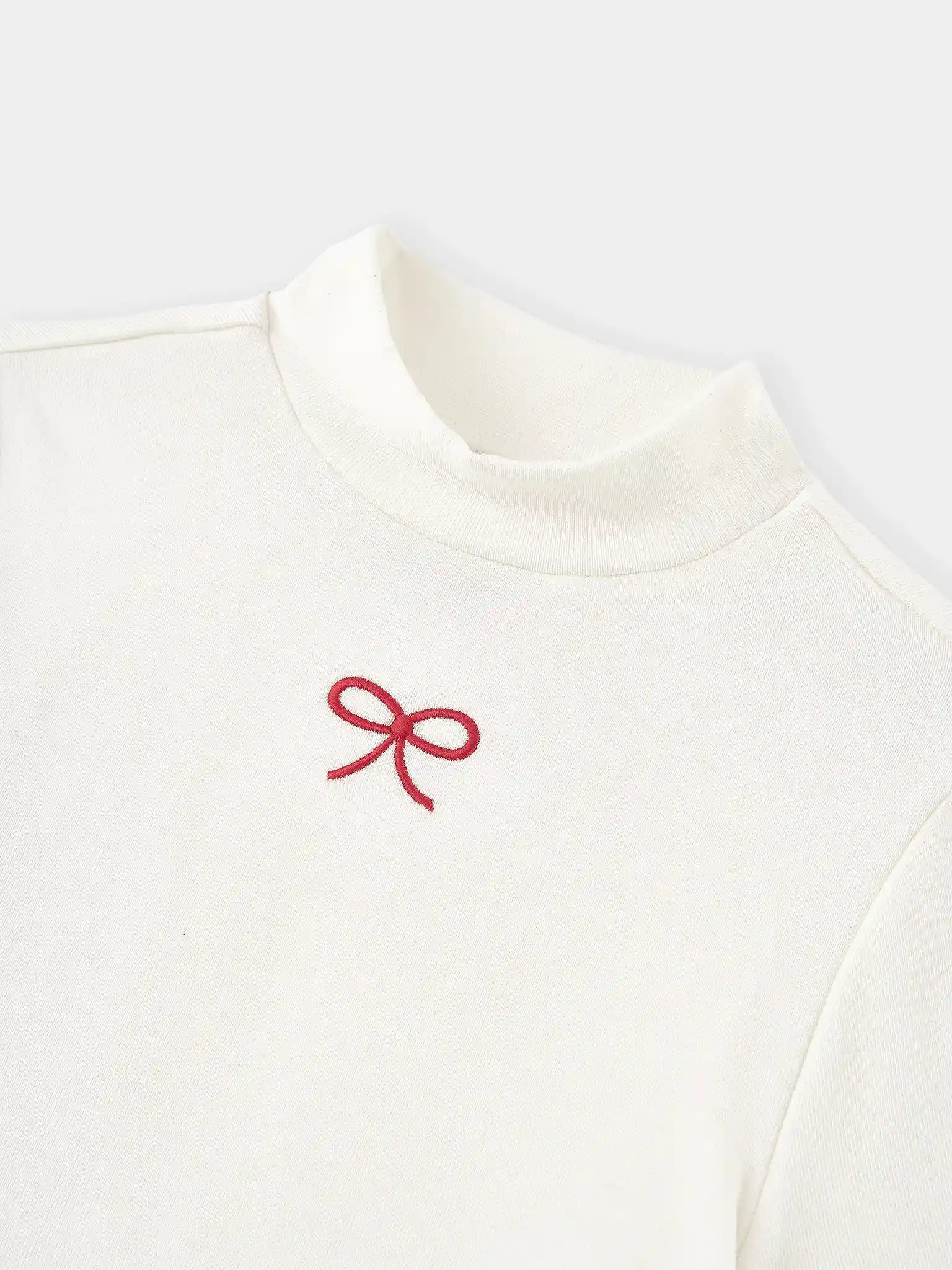 Áo Giữ Nhiệt Bé Gái 5S Fashion Thêu Nơ Cổ 3 Phân G0AGN25003