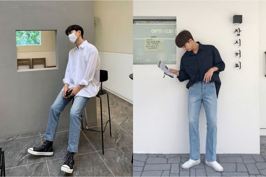 quần jeans mix&match áo sơ mi