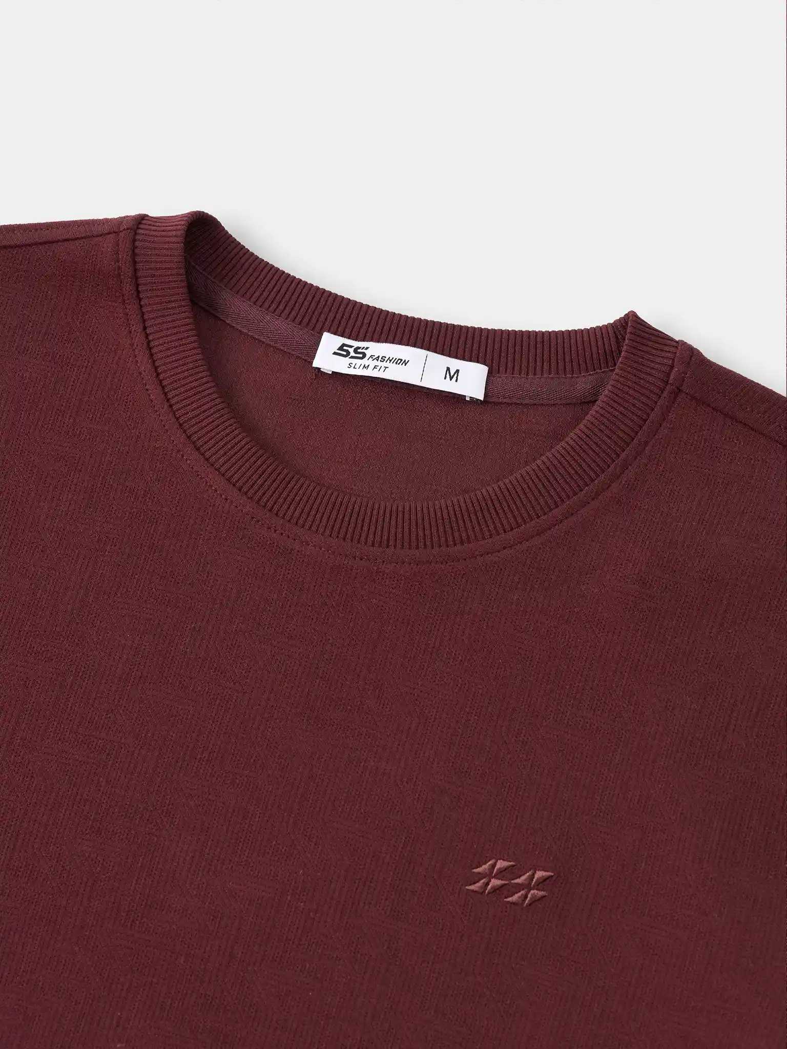 Áo Nỉ Nam 5S Fashion Trơn Thêu Logo Phom Slimfit M0ANI25008