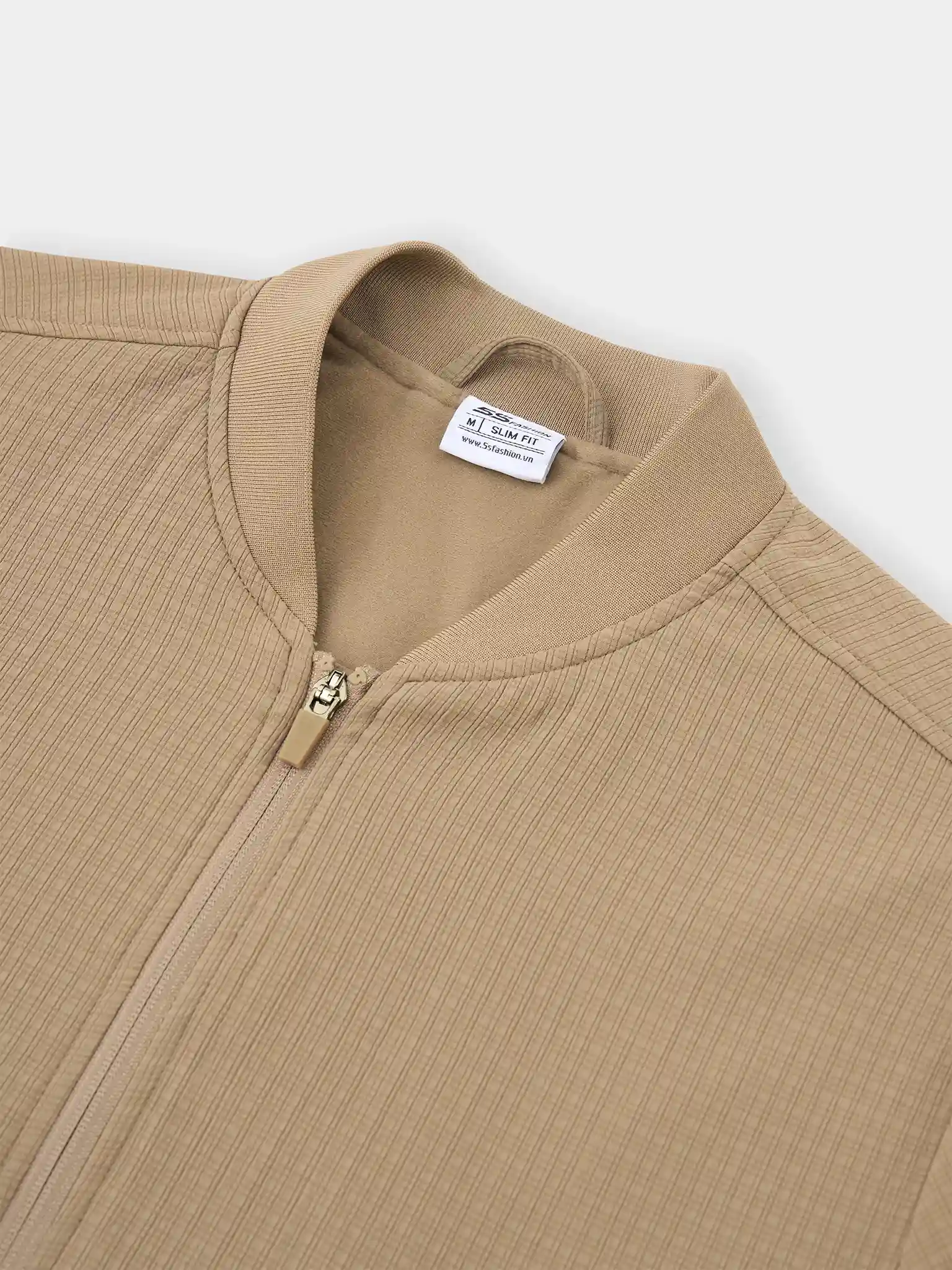 Áo Khoác Bomber Nam 5S Fashion Lót Nỉ Vải Hiệu Ứng M0AKB25012