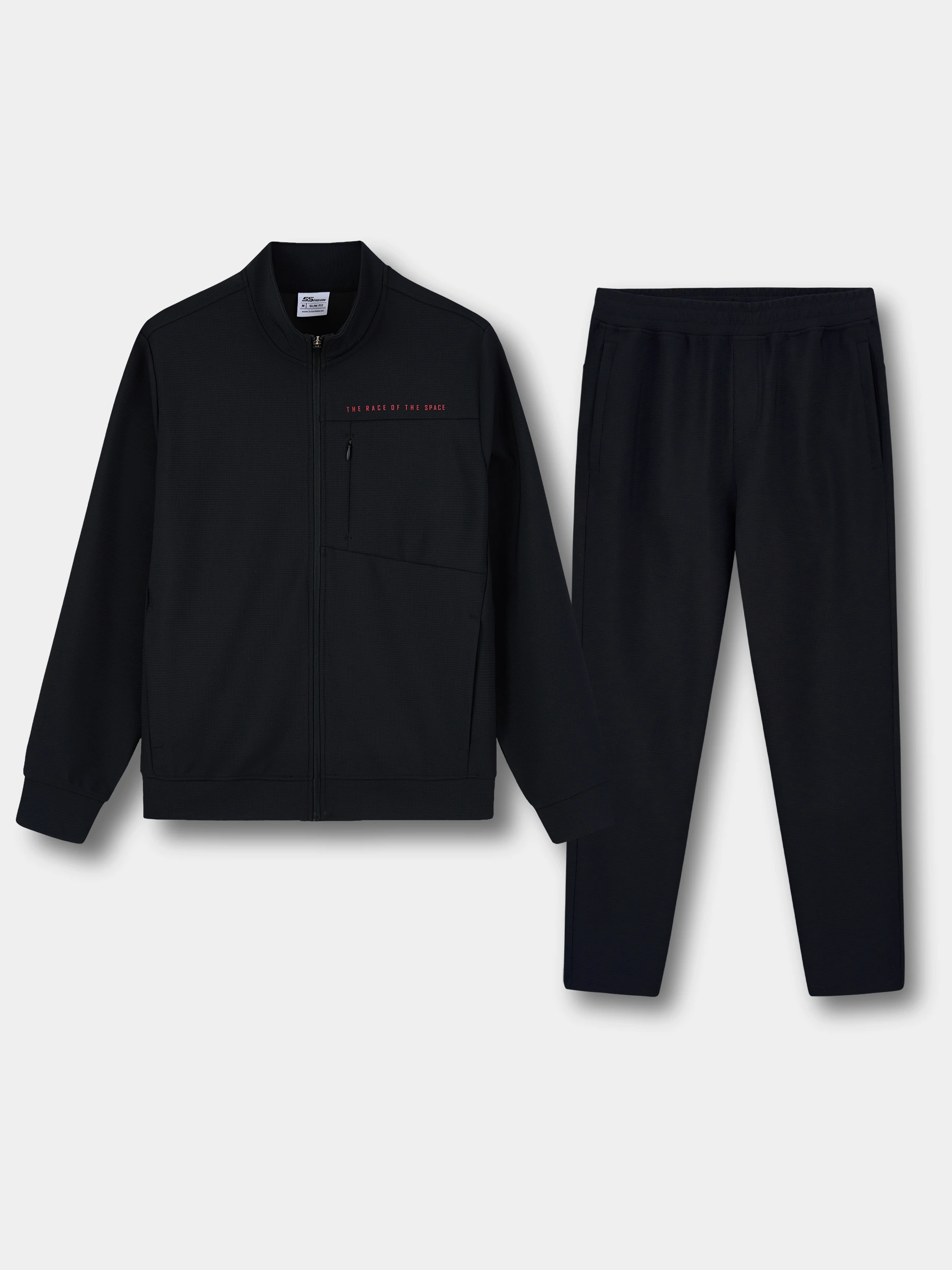 Set Bộ Nỉ Khóa Nam Cổ Trụ 5S Fashion Dệt Hiệu Ứng Phom Slimfit MBNK25020