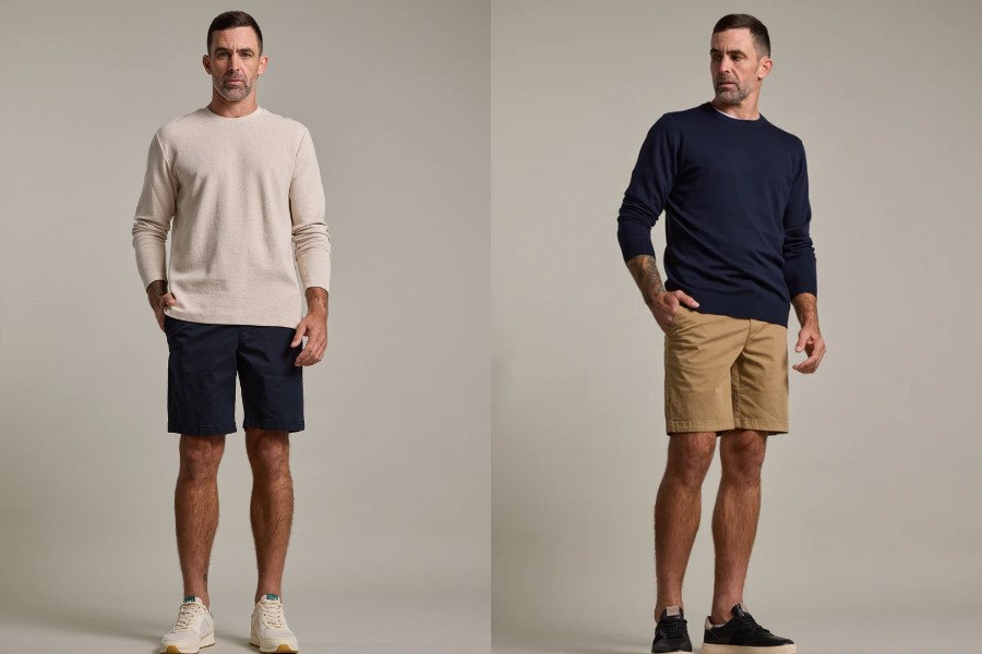 Áo sweater kết hợp cùng quần short nam
