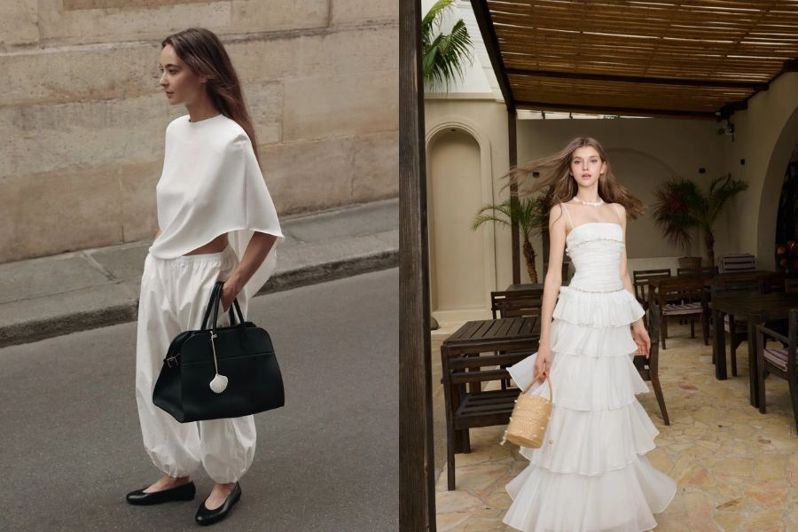 Phối Cloud Dancer cùng chất liệu mềm mại