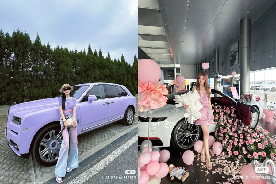 Tạo dáng chụp ảnh ton sur ton với chiếc ô tô