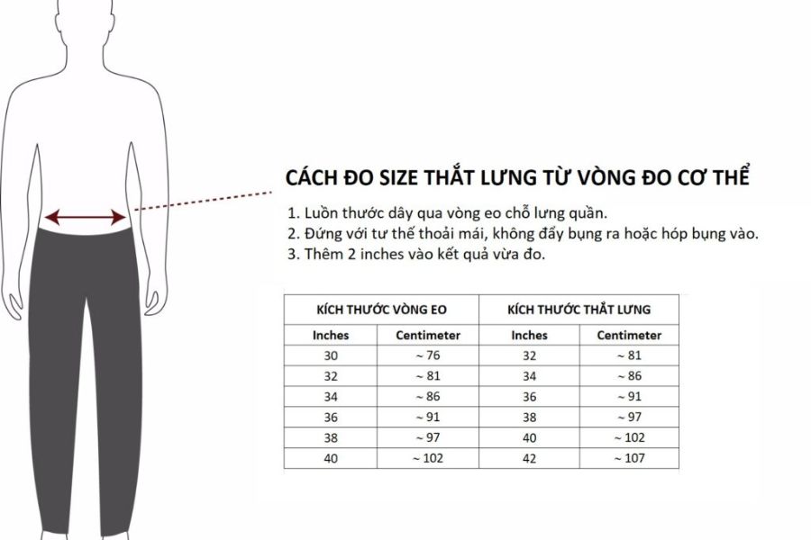 Tìm hiểu số đo thắt lưng nam