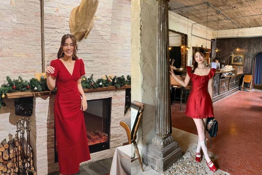 Váy liền màu đỏ