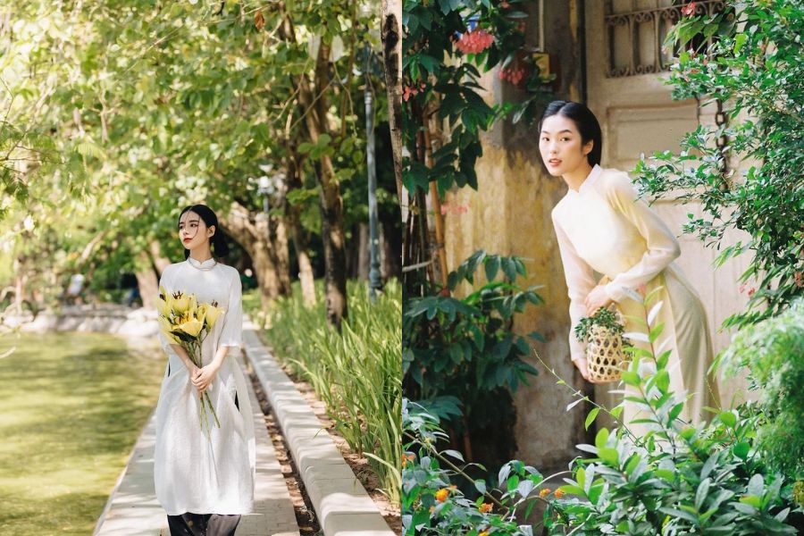 Tạo dáng chụp ảnh Tết ở cánh đồng hoa