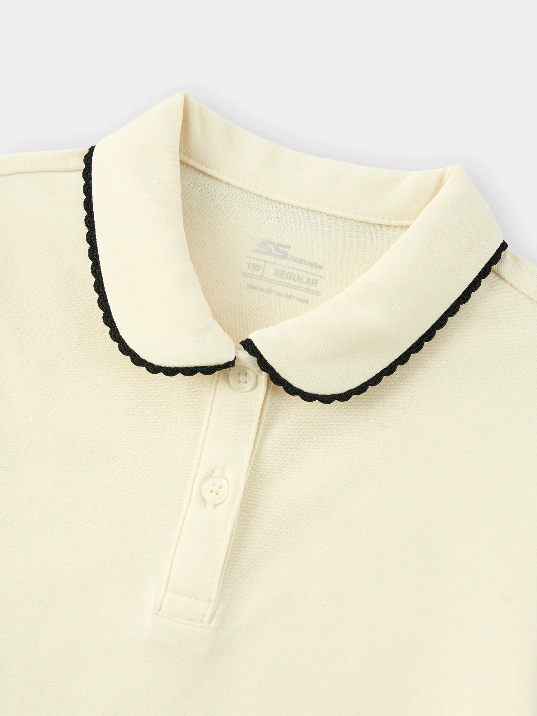 Áo Polo Bé Gái Trơn Basic Cổ Sen Dễ Thương G0APC26004