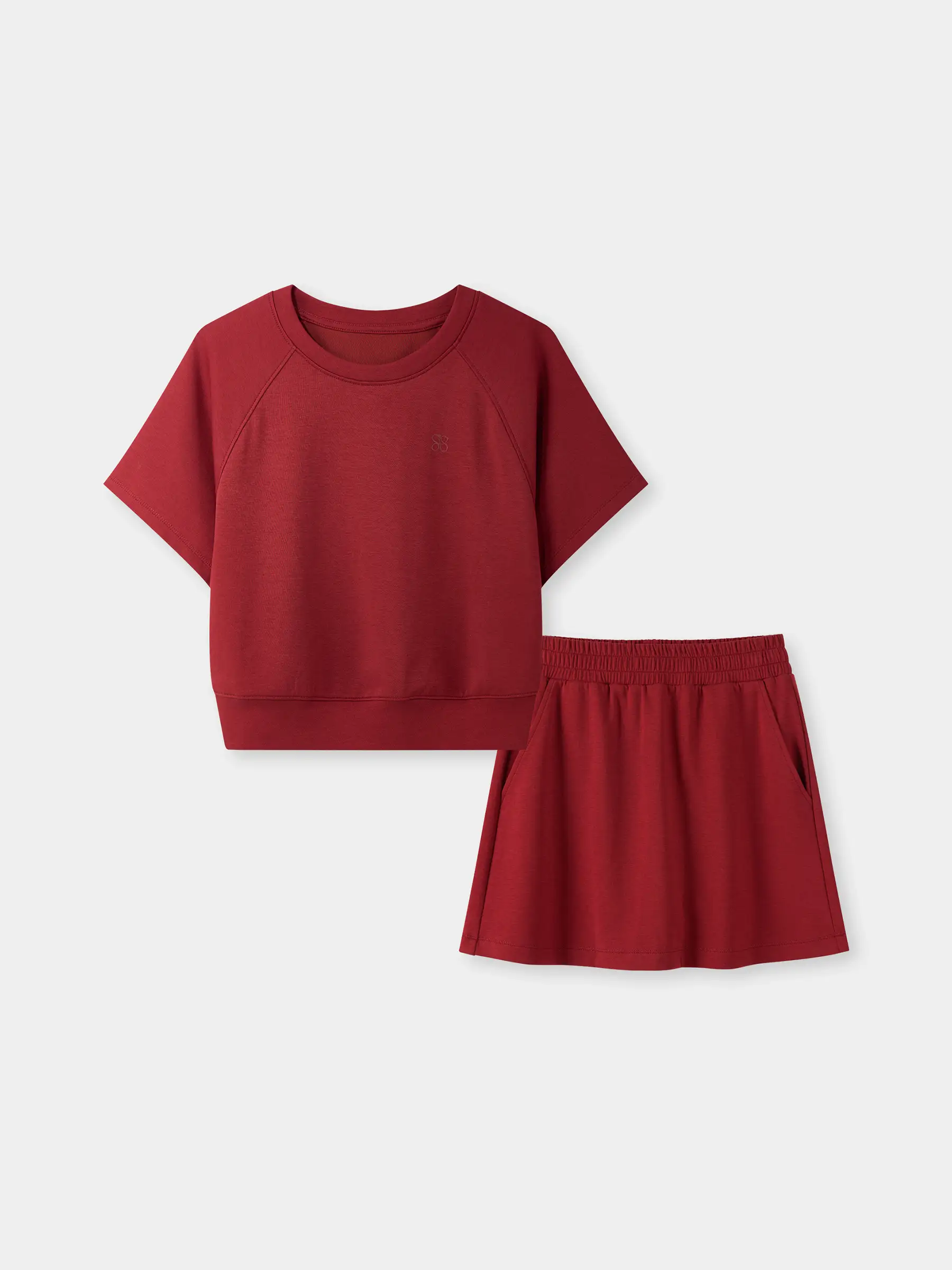 Bộ Thun Nữ Phối Chân Váy SPORTY CHIC SET 5S Fashion Có Quần Trong WBTS26003