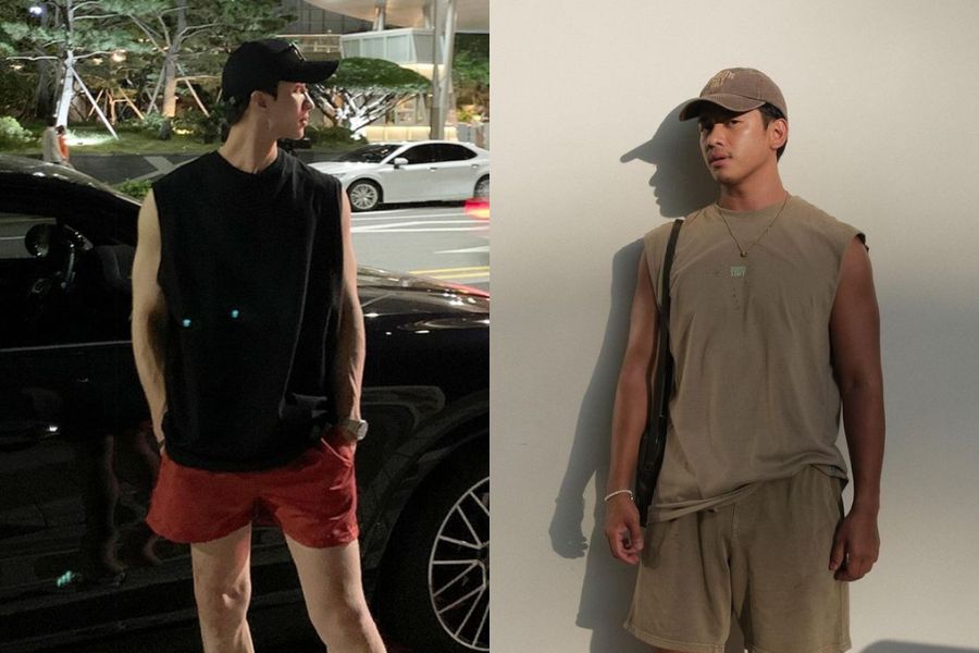 Áo tank top và quần short nam tính