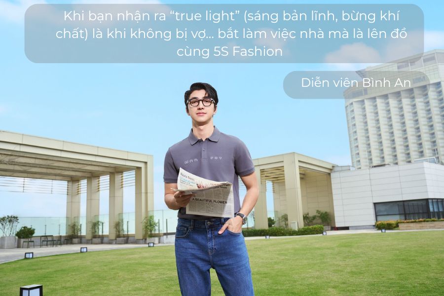 Diễn viên Bình An mặc đồ 5S Fashion