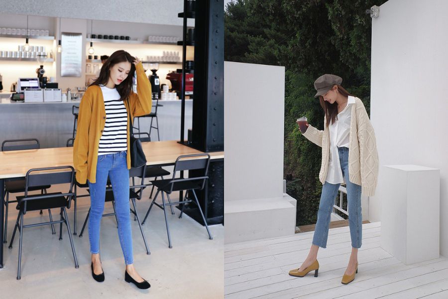 Cardigan oversize mix quần skinny jeans, vừa cá tính vừa tôn dáng