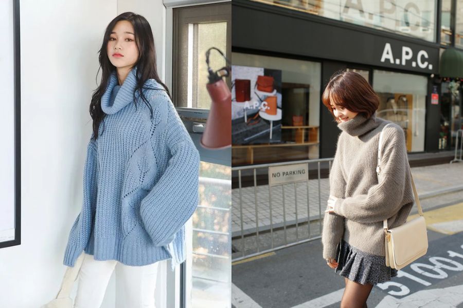 Áo len cổ lọ giúp giữ ấm tuyệt đối và dễ dàng mặc layer với áo khoác blazer