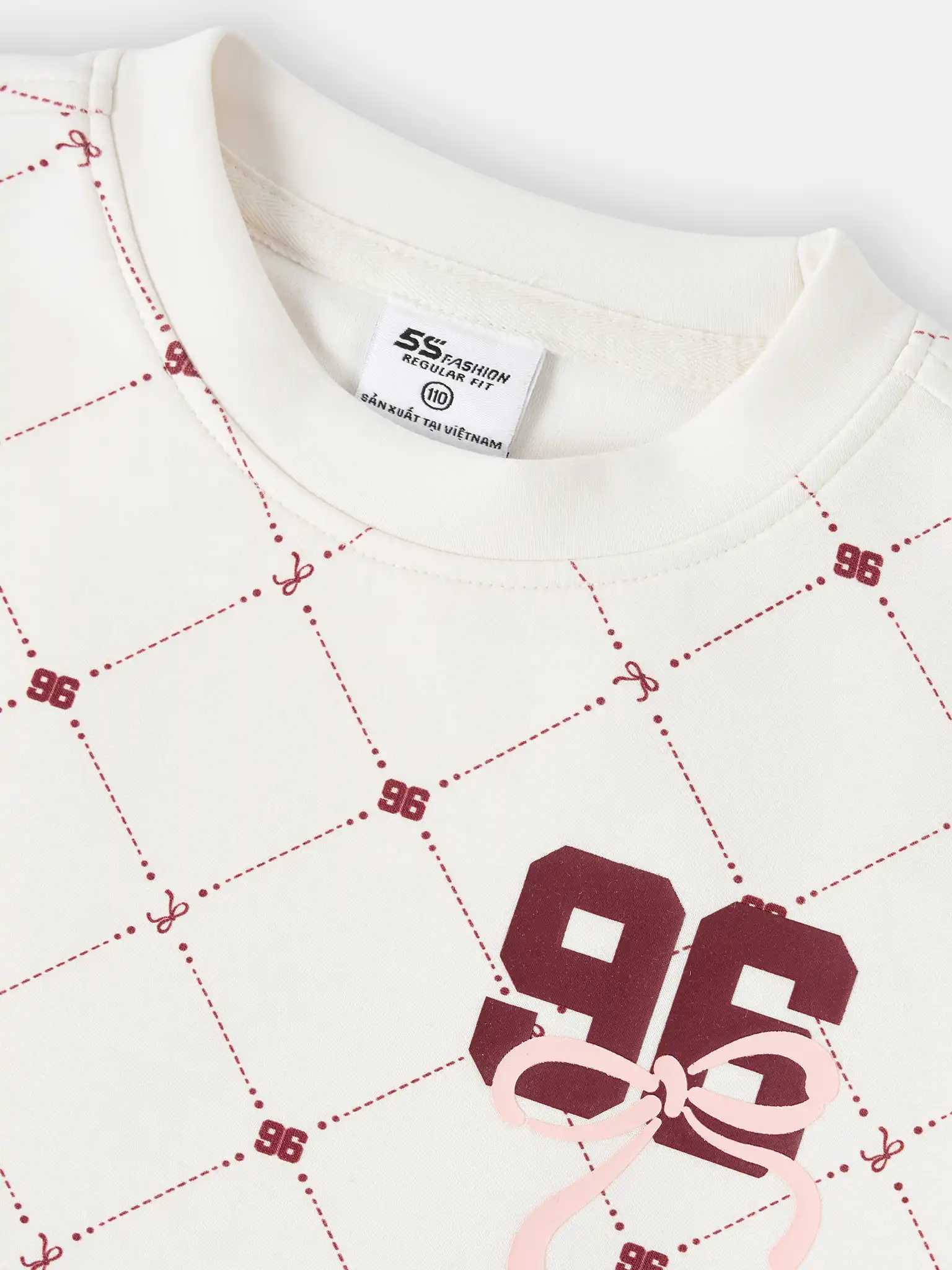 Bộ Nỉ Bé Gái 5S Fashion Họa Tiết Monogram Năng Động GBNI25004