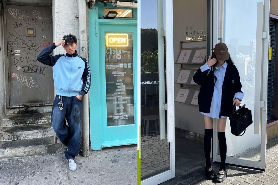 Phối đồ tương phản với Xanh dương lạnh và Đen