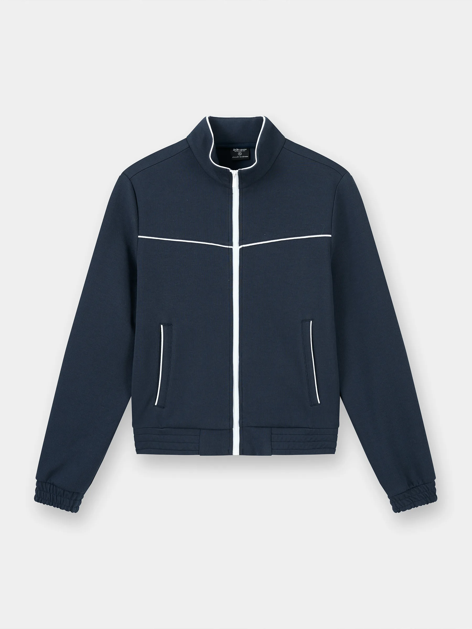 Áo Nỉ Nữ Kéo Khóa 5S Fashion Phối Viền Phom Regular WBAKN25006