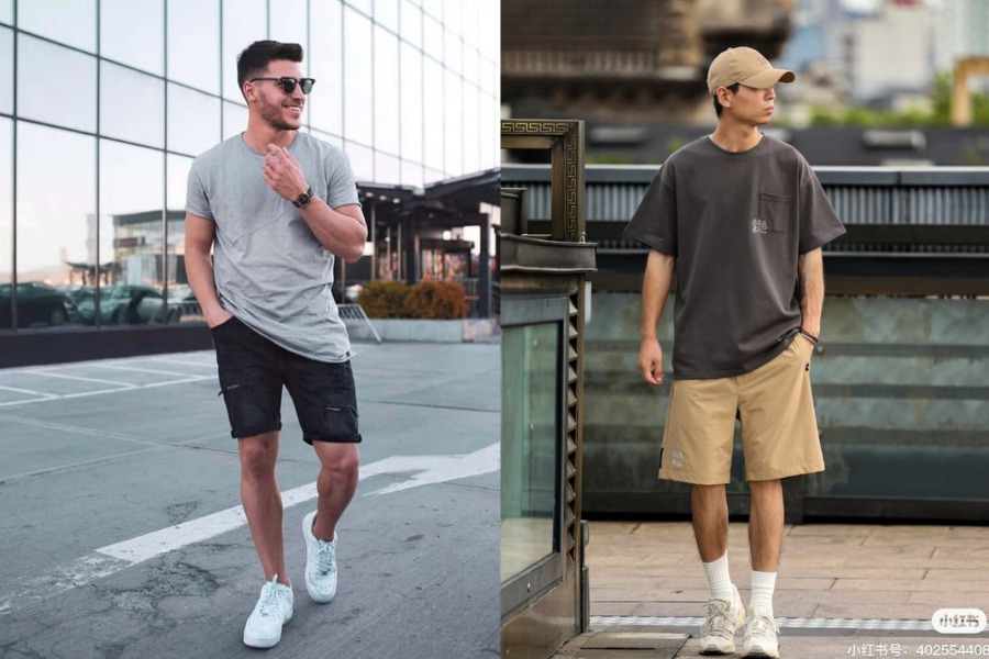 Áo thun kết hợp cùng quần short