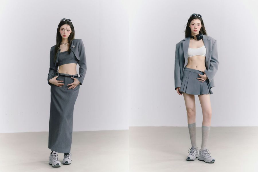 Áo blazer lửng phối chân váy