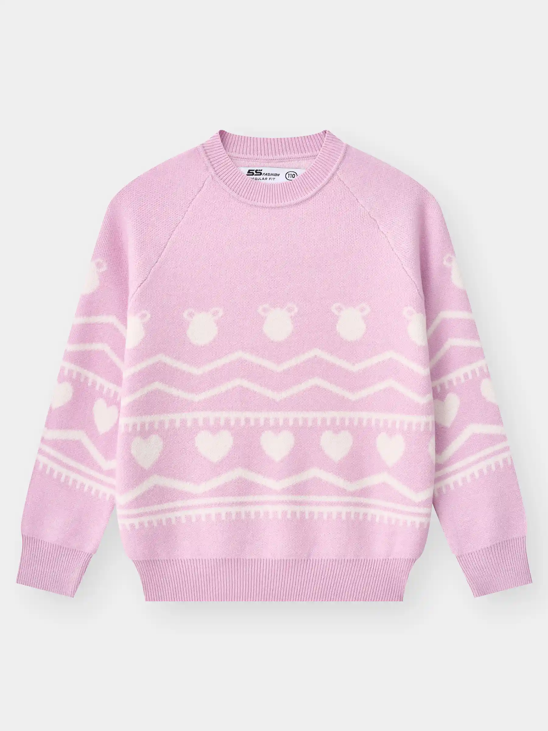 Áo Len Bé Gái 5S Fashion Tay Raglan Phom Regular G0ALE25002