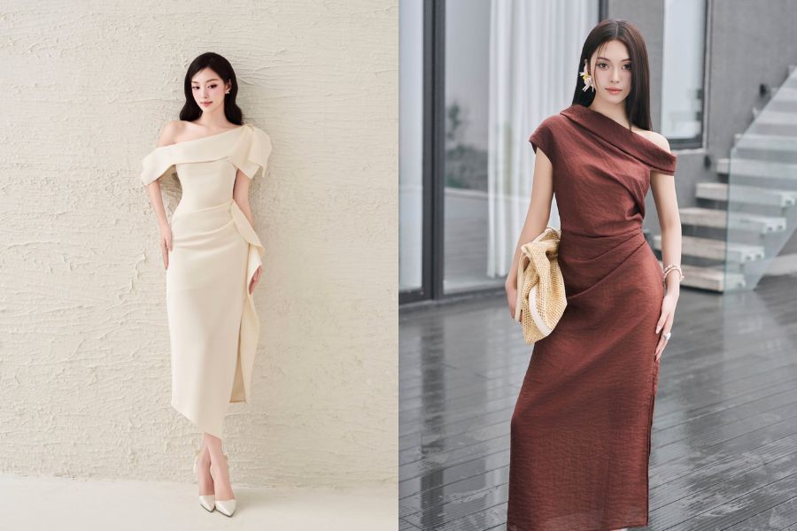 Quyến rũ với đầm lệch vai sexy