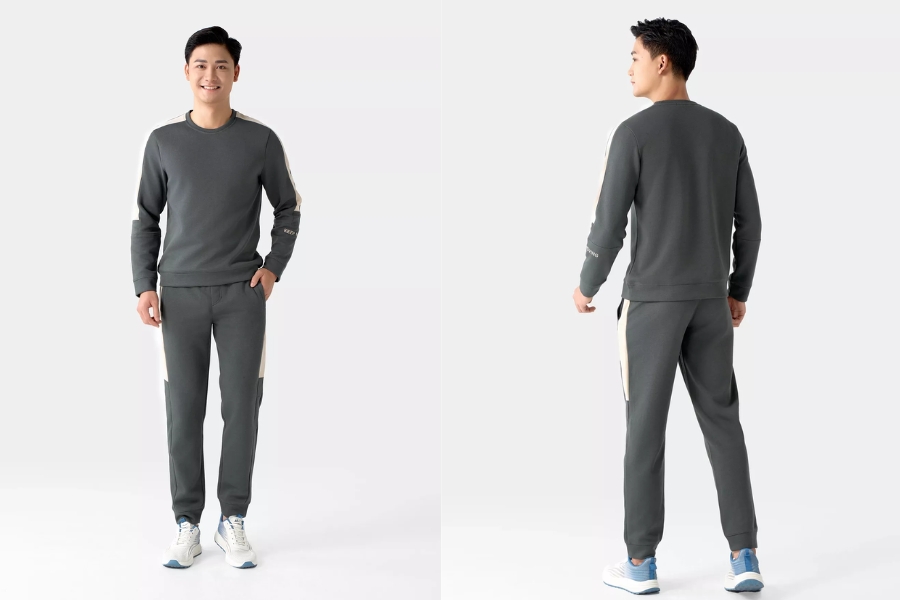 Bộ quần áo nỉ nam Can phối form Slimfit BNI24018 nhà 5S Fashion