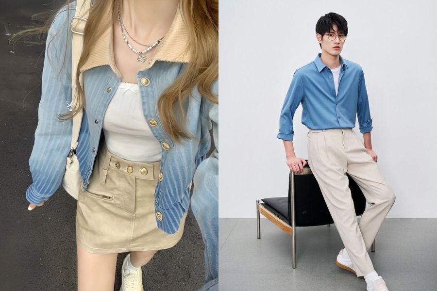 Phối đồ gam màu nổi bật kết hợp cùng màu trung tính ấm