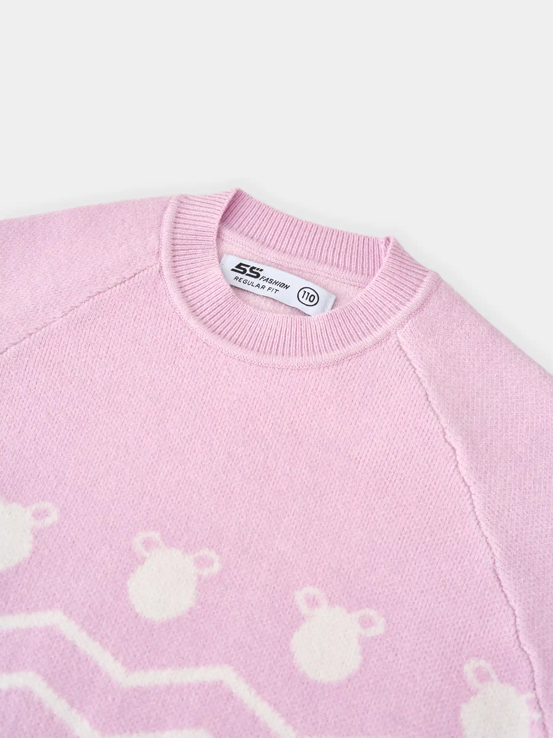 Áo Len Bé Gái 5S Fashion Tay Raglan Phom Regular G0ALE25002