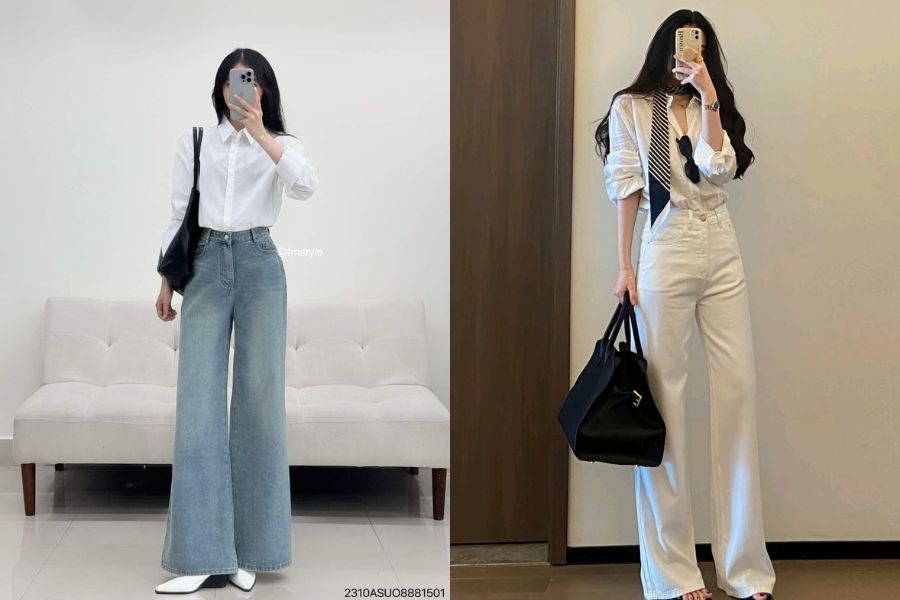Các phụ kiện đi kèm với áo sơ mi và quần Jean