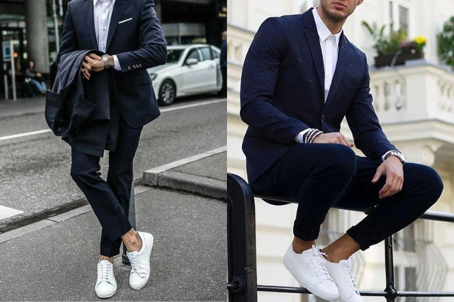 Mix giày Stan Smith với áo vest sang trọng