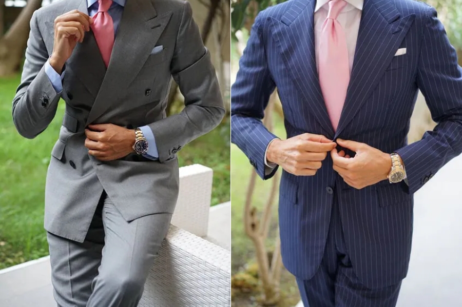 Phong cách lịch lãm và sang trọng khi phối đồ với cà vạt màu hồng cho nam