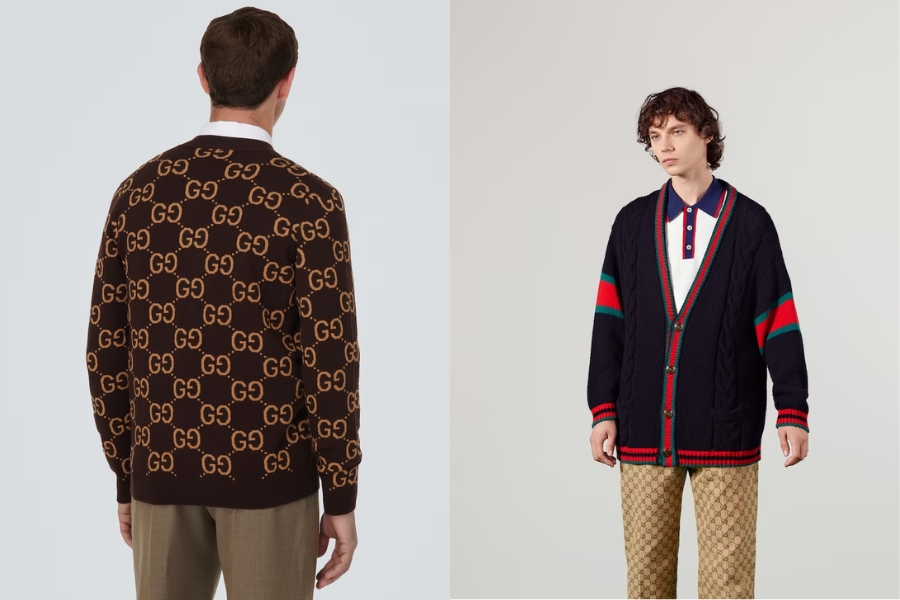 Áo len cardigan nam Gucci