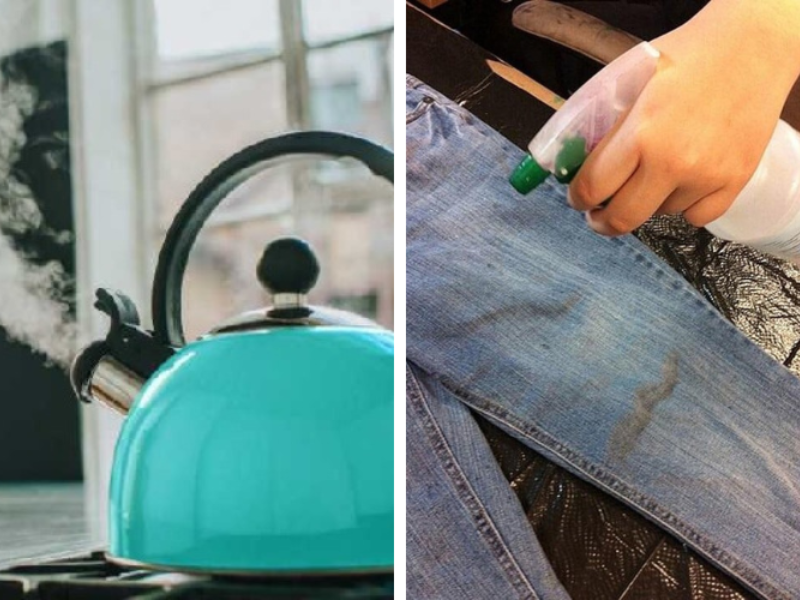 Spray Warm Water On Jeans