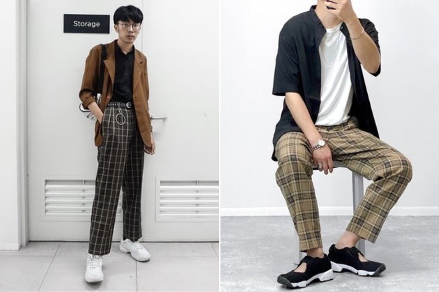 Pair Wide Leg Plaid Pants With A Shirt