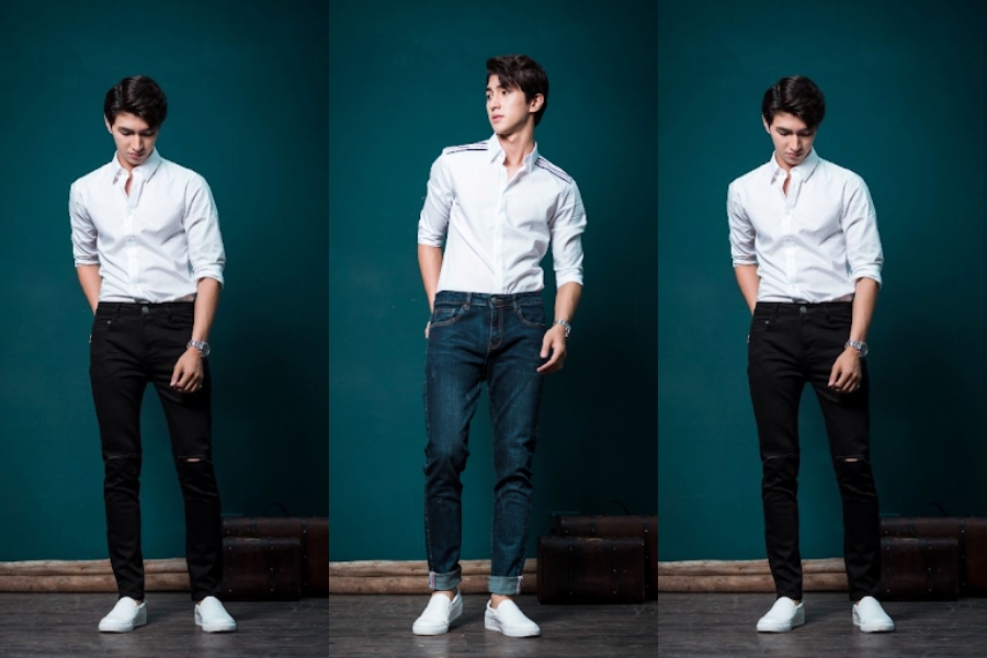 Quần jean kết hợp áo sơ mi thanh lịch