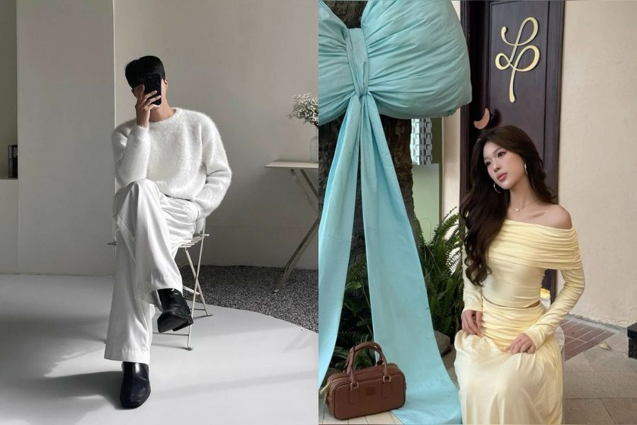 Màu trắng và vàng chính là "chân ái" giúp bạn khoe khéo sự tinh tế