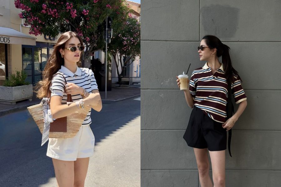 Áo polo phối quần short