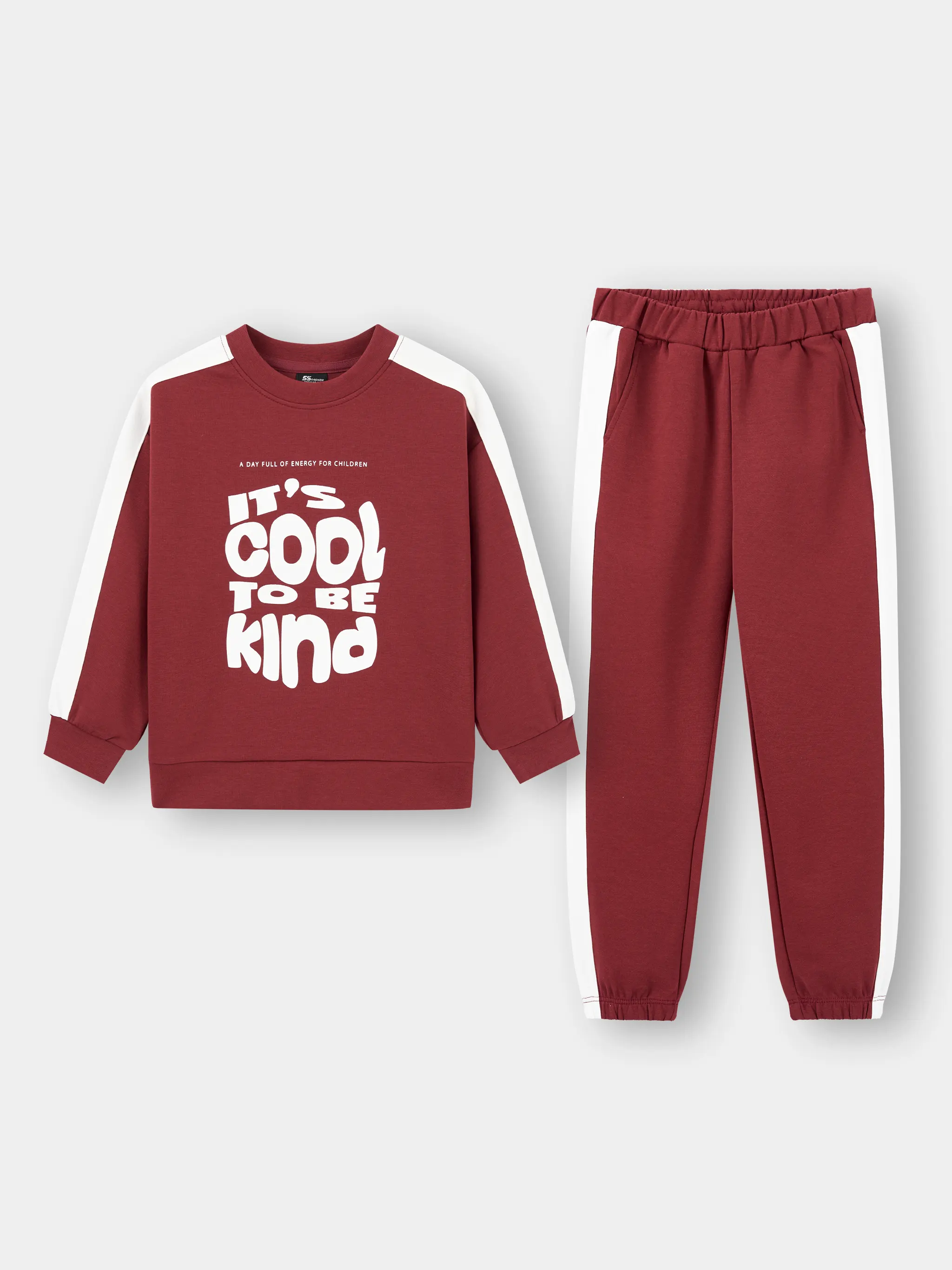 Bộ Nỉ Bé Trai Bé Gái 5S Fashion Can Phối In Cá Tính KBNI25001