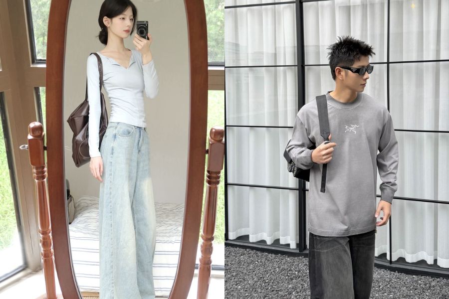 Set đồ đi chơi Tết với áo thun