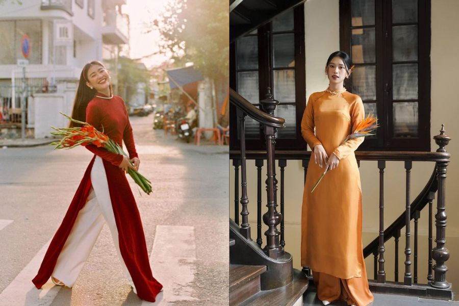 màu trang phục hợp mệnh hoả ngày tết 