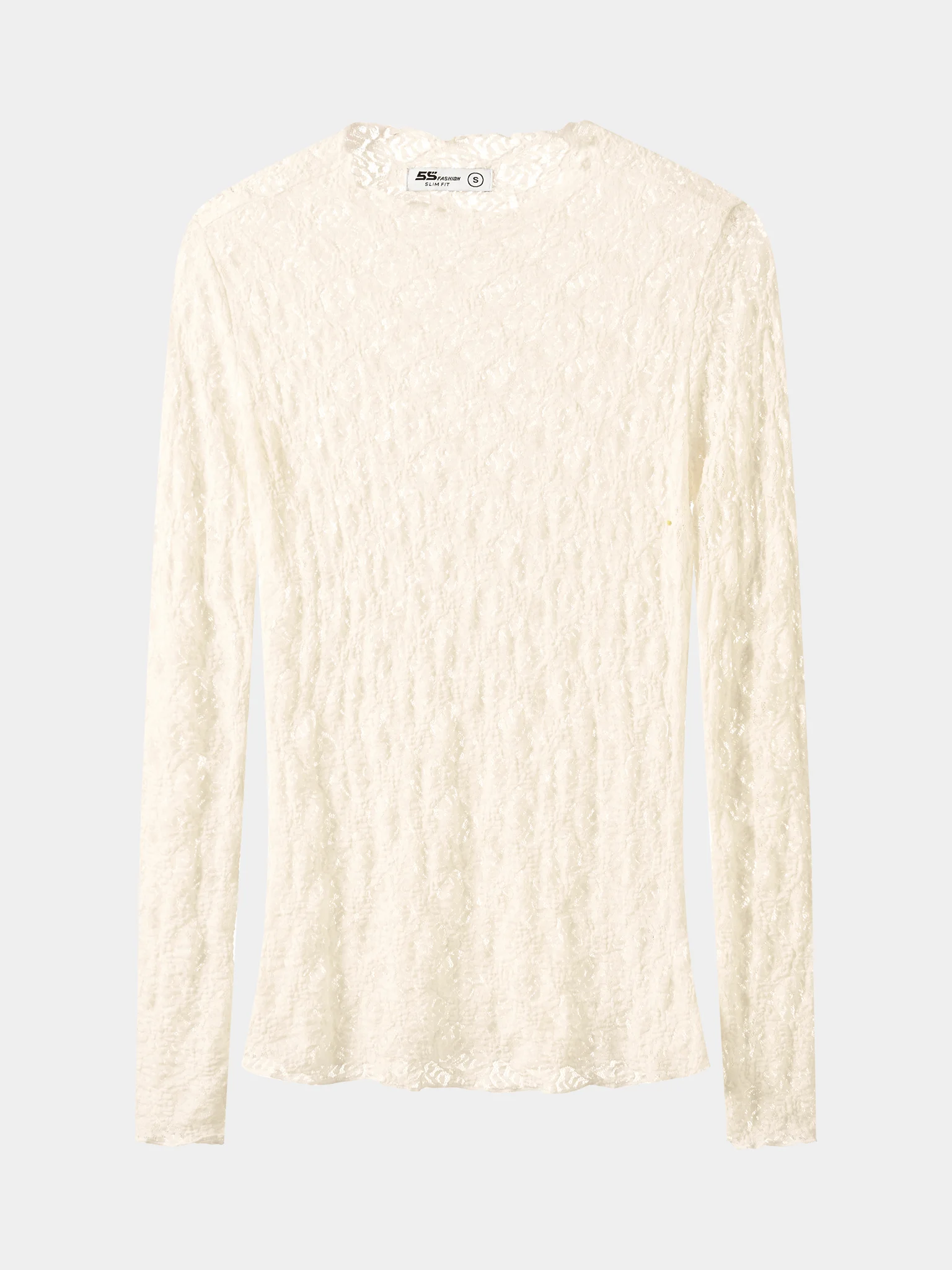 Áo Thun Ren Nữ Dài Tay 5S Fashion Cổ Bèo Nữ Tính W0ATH25004