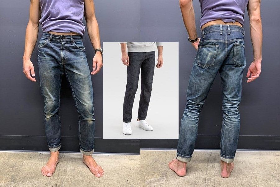 Quần Raw Denim mặc bị đá ống