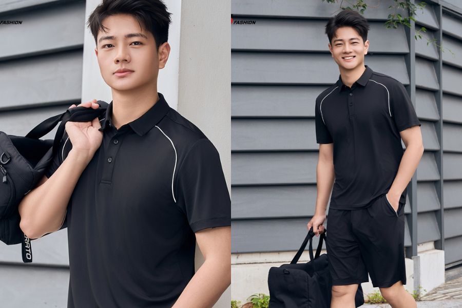 Áo Polo Nam SMART CASUAL 5S Fashion tay raglan phom slimfit