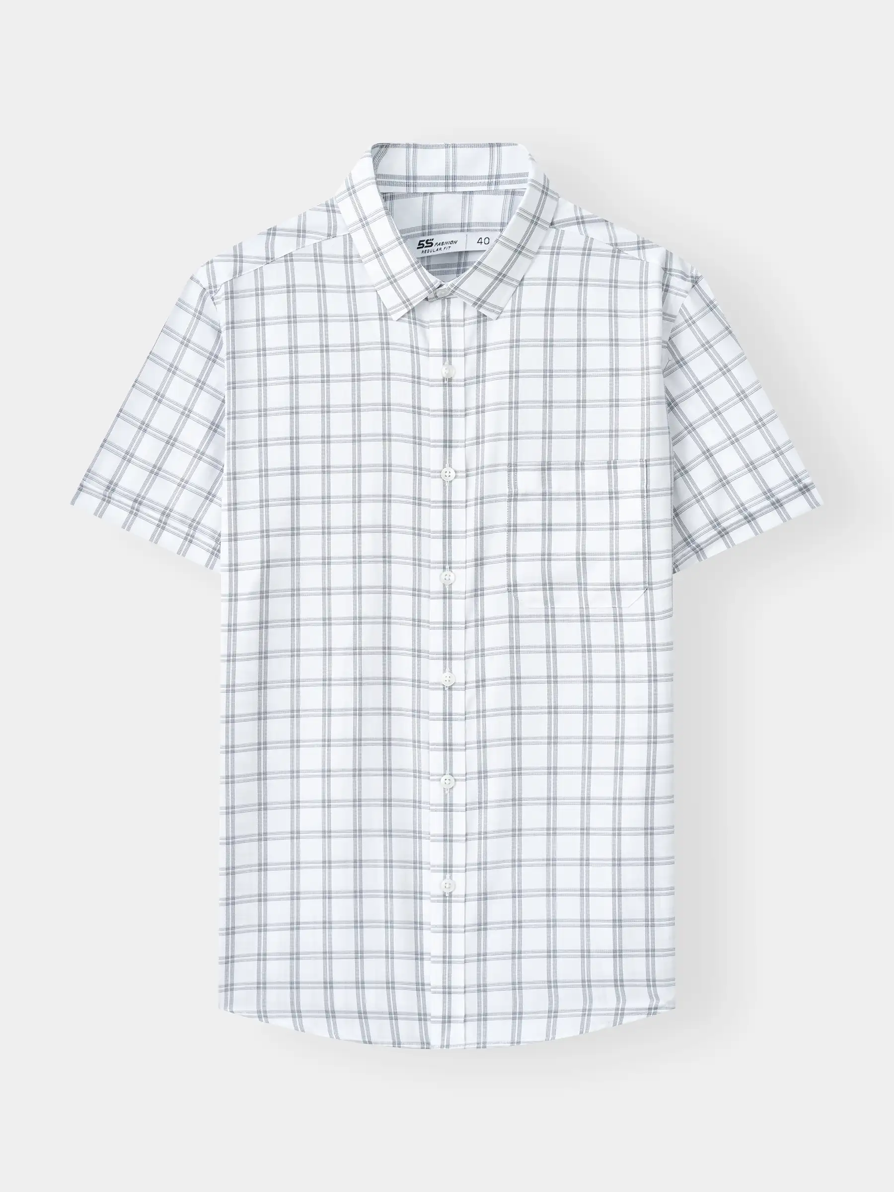 Áo Sơ Mi Nam Ngắn Tay 5S Fashion Kẻ Ô Phom Regular M0ASC26062