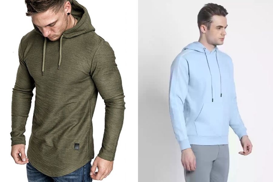 Mẫu áo hoodie trơn dáng regular fit